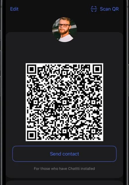 Chattti invitation screen with spam protection