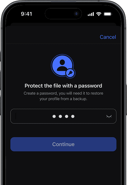 Personal data stored only on your device